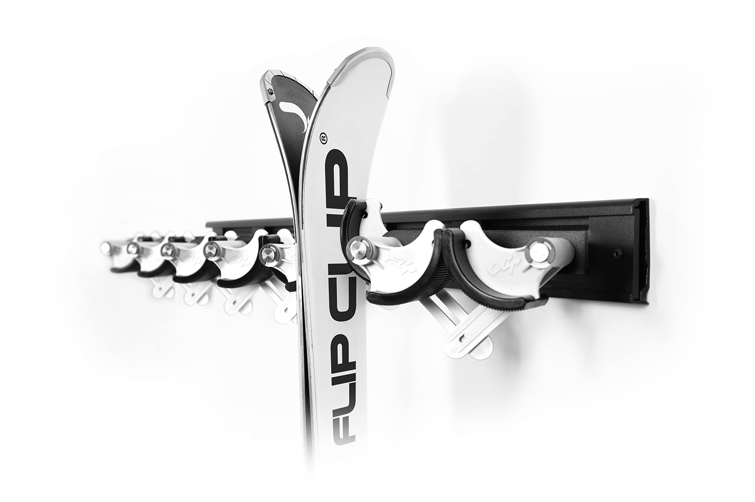 Flip Clip Duo | Universal Holder | Ski Holder | Snowboard Holder | Wall Mount | Device Holder | Tool Holder | Made of Steel, Aluminium and Fiberglass Reinforced Plastic (White Flip Clip Duo | Universal Holder | Ski Holder | Snowboard Holder | Wall Mount | Device Holder | Tool Holder | Made of Steel, Aluminium and Fiberglass Reinforced Plastic (White