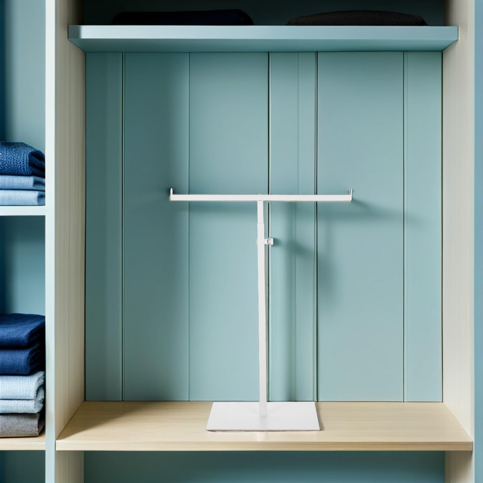 Abaodam Organizador Metálico para Bolsos y Mochilas, Expositor Ajustable en Altura Diseño en T, Soporte Resistente para Colgar en Tiendas y Hogares