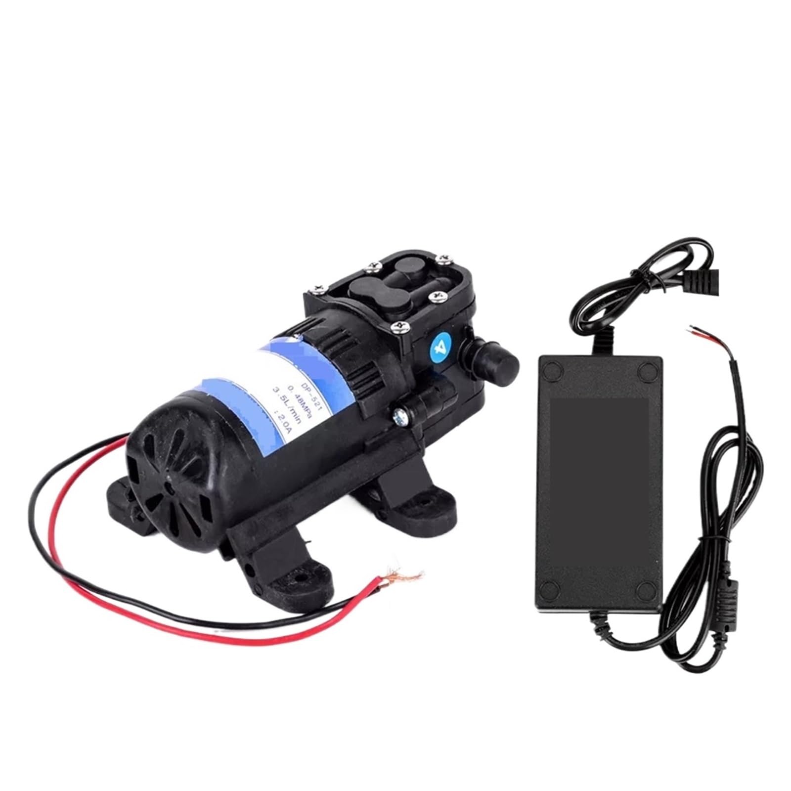 High Pressure Diaphragm Water Pump DP-521 12V 70PSI 3.5L/min Agricultural Electric Micro Spray Car Wash Smooth Operation Flow Steady Reliable(Pump Adapter)