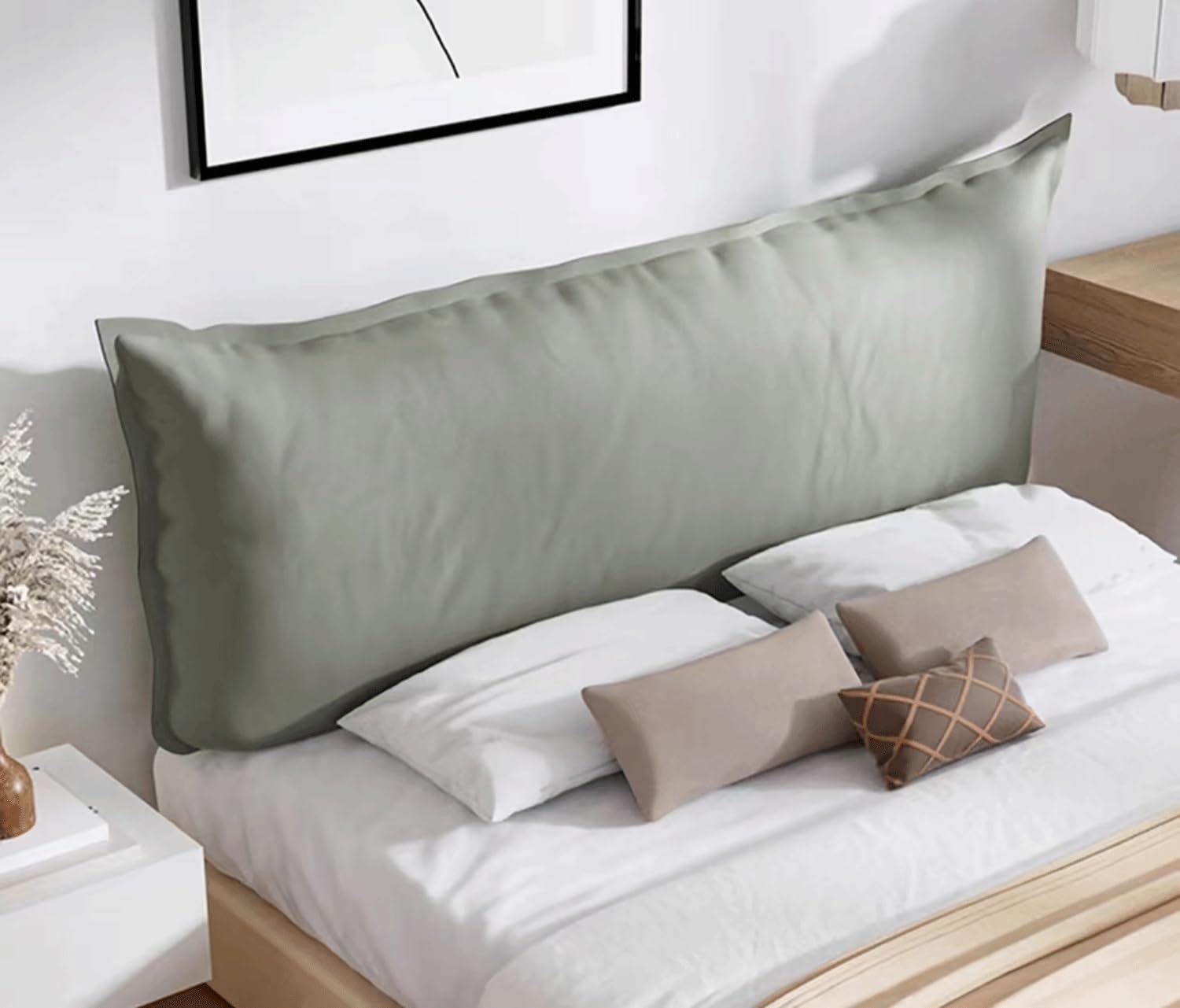 MGEMJMJ Headboard Cushion,Upholstered Bed Backboard Wall Pillow,Modern Premium Padded Headboards In Bedroom(Size:No headboard 74.8"/190cm,Color:I)