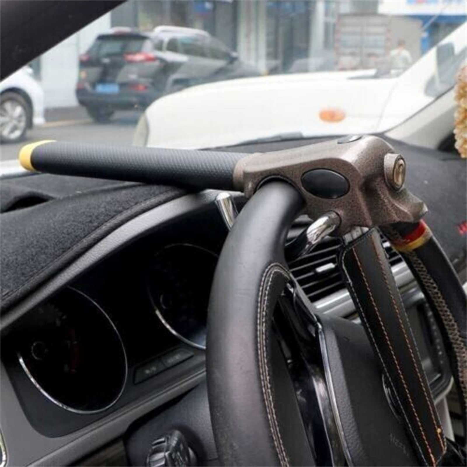 Protection antivol pliable avec 3 clés - Verrous de sécurité pour van - Accessoires de voiture - Plateau de direction - Dispositif antivol pour pédale de frein - Housse de voiture pour camion