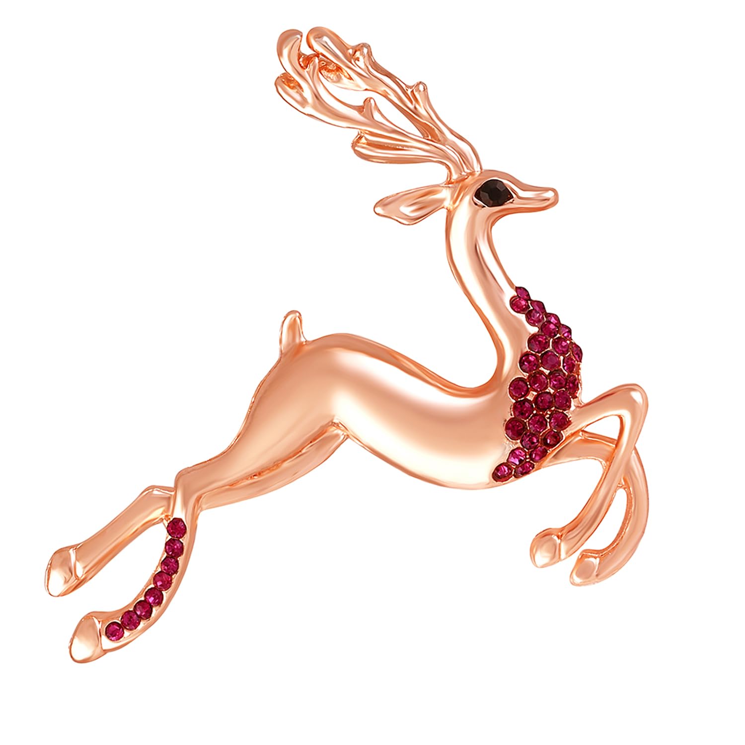 Mahi Rose Gold Plated Pink Crystal Running Deer Shape Wedding Brooch/Saree Pin for Women (BP1101117ZPin) (B0CN35D4F8) Amazon Price History, Amazon Price Tracker