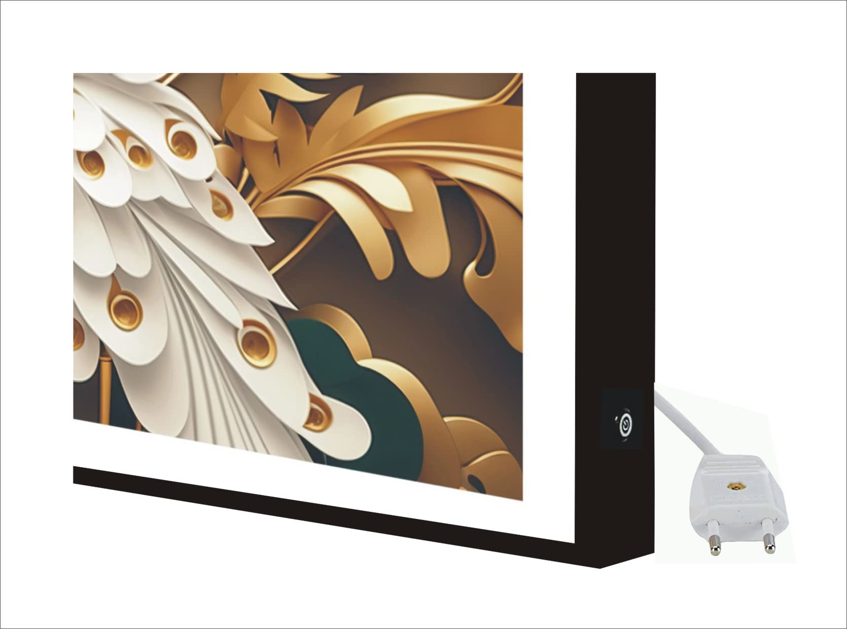 宝石細工 孔雀 アート作品 木製フレーム Amazon.co.jp: CCRETROILUMINADOS 絵画 黒漆塗りの木製フレーム、金色