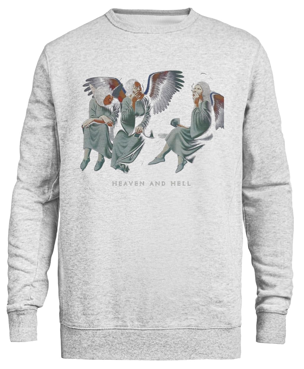 Ciel Et Enfers Noirs Sweatshirt Gris Unisexe Col Rond Écologique Unisex Grey Sweatshirt Eco-Friendly Crewneck