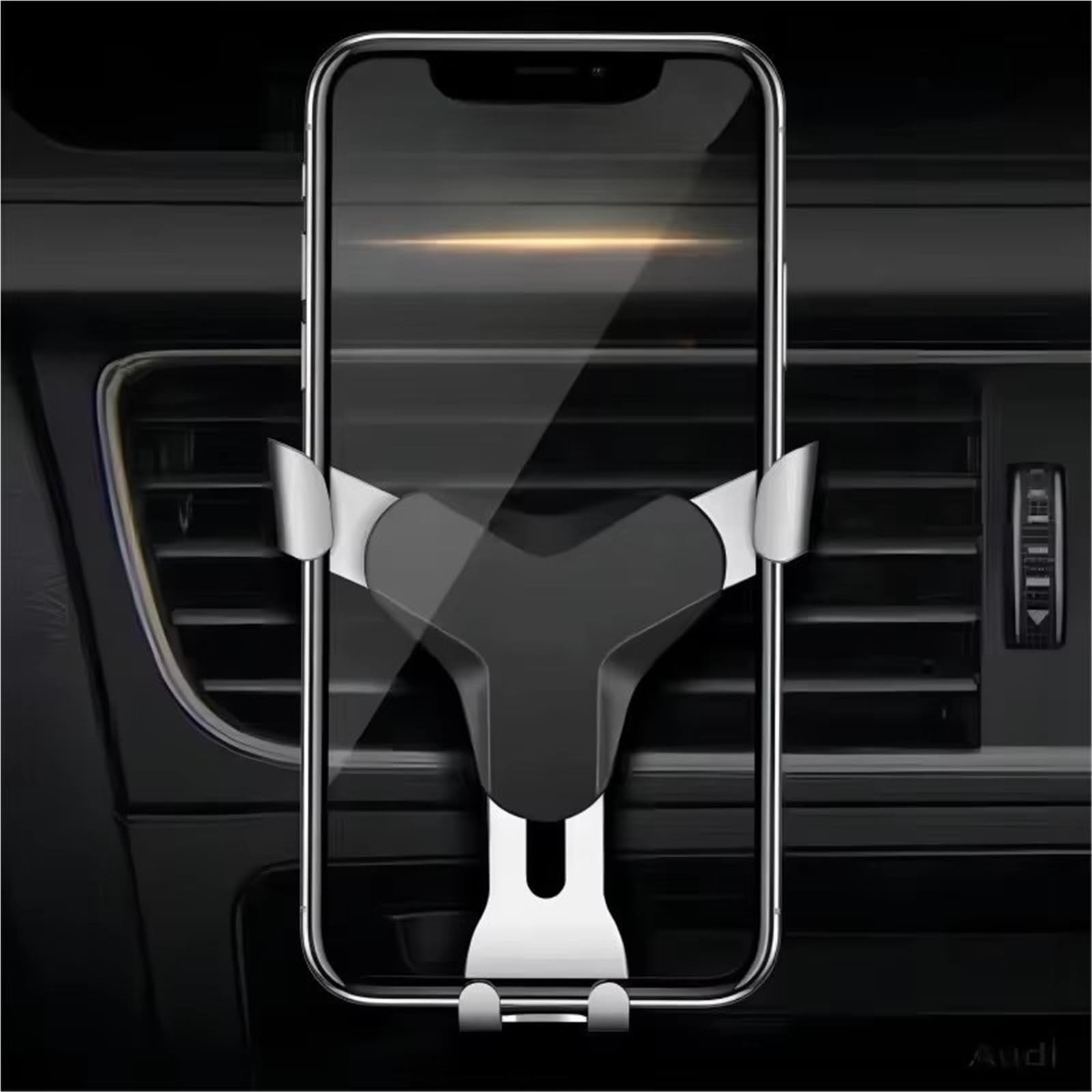 para Xiaomi Universal Gravity Auto Phone Holder Car Air Vent Clip Mount Soporte Móvil Teléfono Soporte Móvil Coche(Silver)
