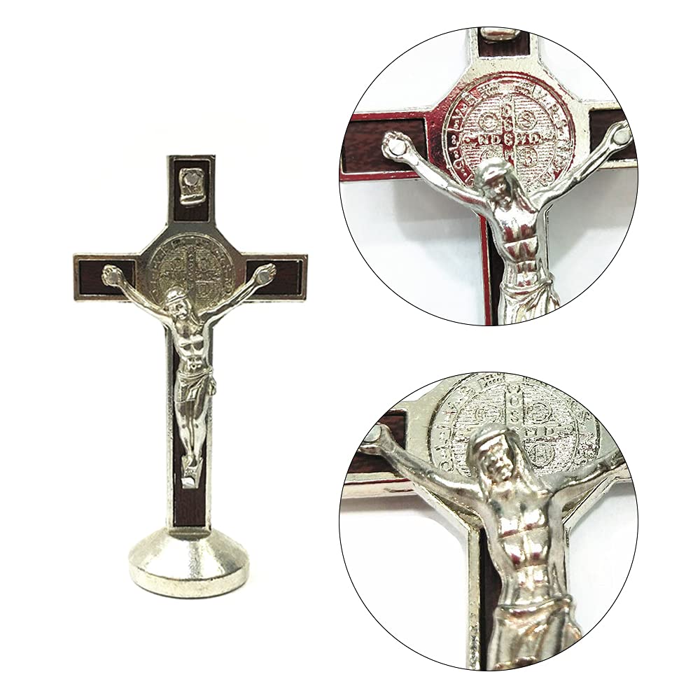 Crocifisso In Metallo Con Gesù Cristo - Decorazione Per Auto O Casa