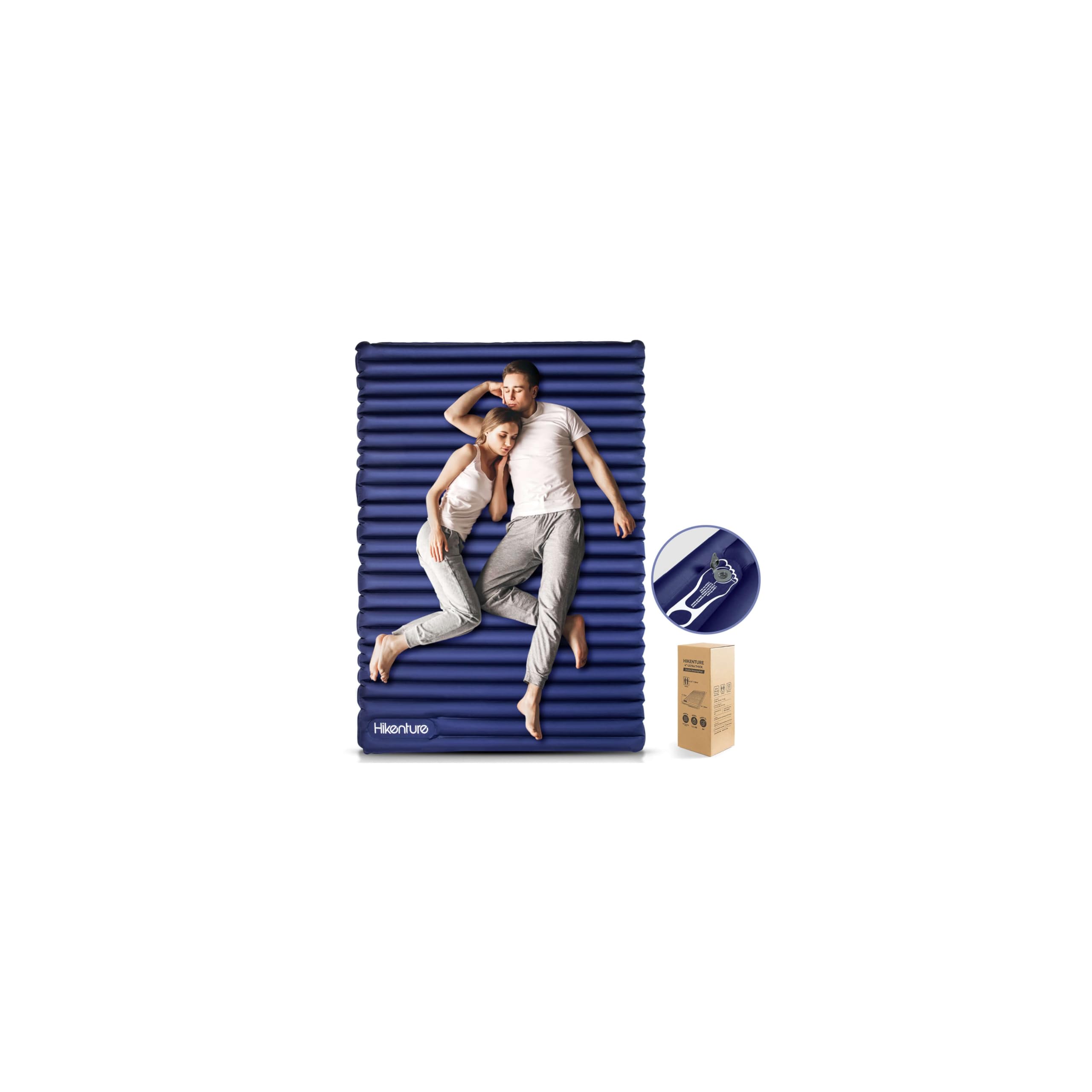 Photo 1 of Hikenture Double Sleeping Pad - Navy Blue, 4" Thick, Footpump, 79x47.5in