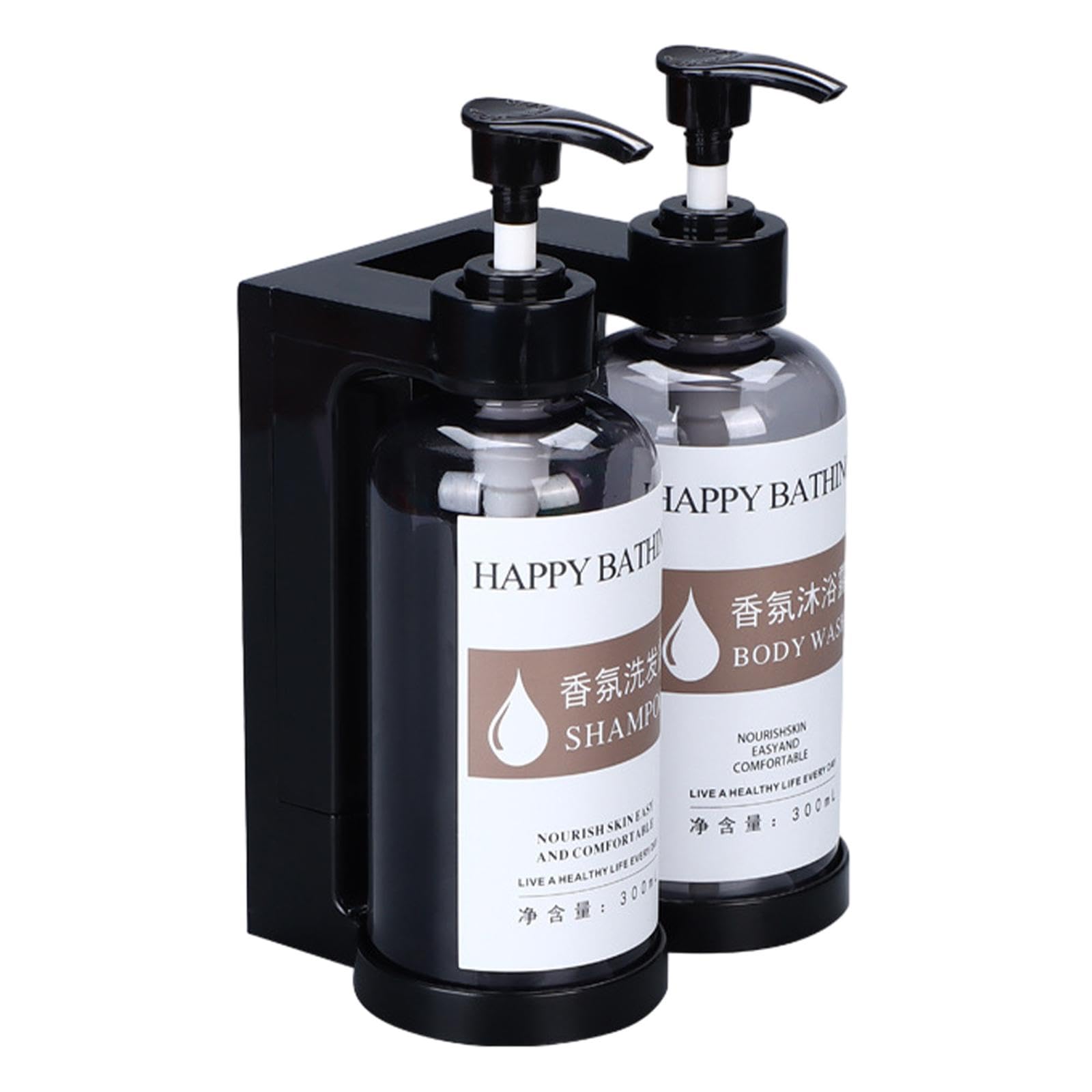 Set di 3 dispenser di sapone liquido per le mani, dispenser di sapone per le mani, per bagno, casa colonica, WC, grigio, 2 scomparti, grigio