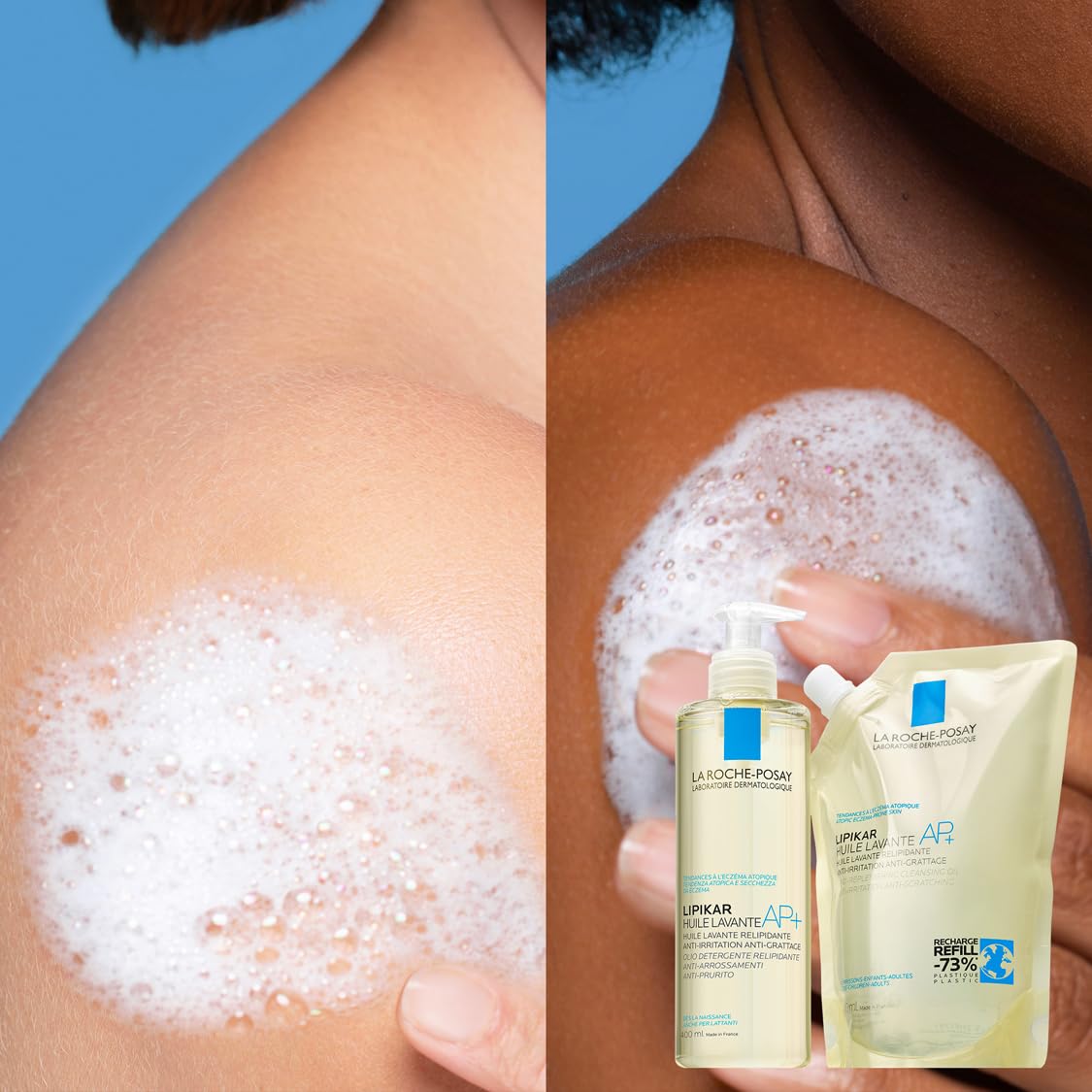 La Roche-Posay - Lipikar Huile Lavante AP+ - Recharge Huile de Douche Anti-irritation et Anti-grattage - Peaux sèches à Tendance Atopique et Eczéma - A Base de Beurre de karité et Niacinamide