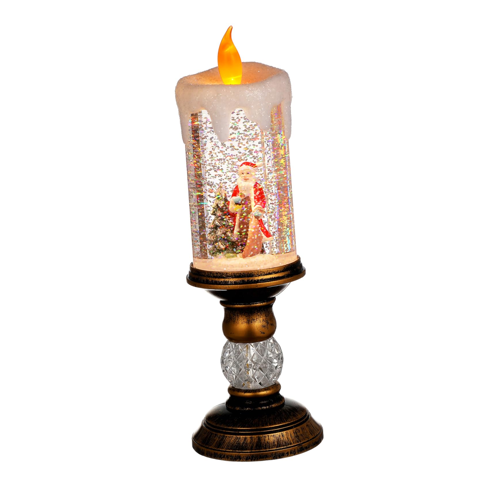 PRETYZOOM Christmas LED Decorative Candle Light USB Powered Music Box with Scene Light for Tabletop Decor Gentle Glow for Weddings and Holiday Celebrations