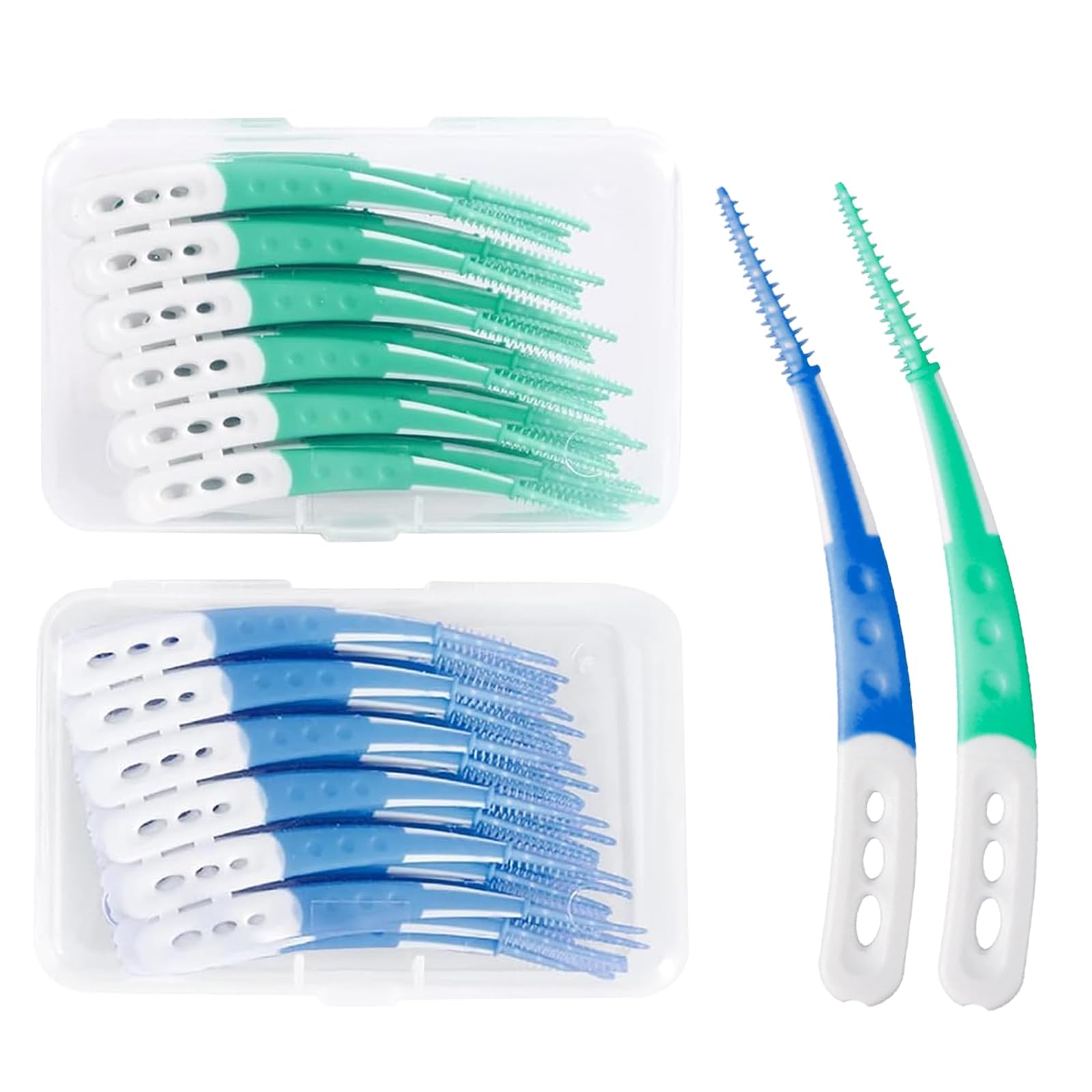 120 Pezzi Scovolini Dentali - Pulisci Denti - Spazzola Dentale Portatile Con Coperchio, Ideali Per Pulire Le Zone Difficili Da Raggiungere Dei Denti,E Sono Comodi Da Portare Con Sé