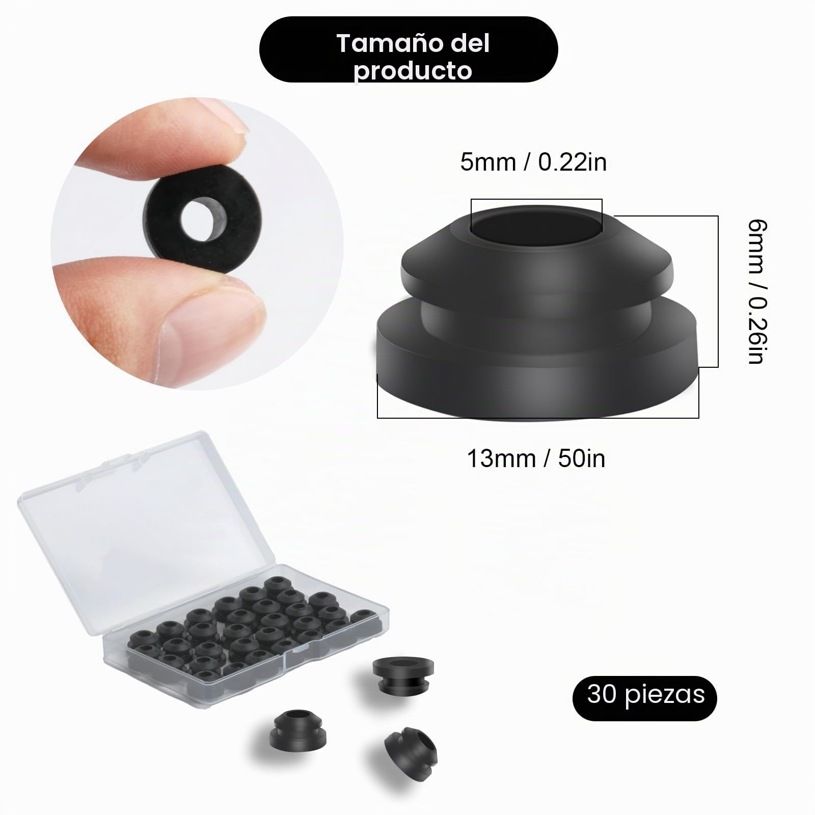 30 Pcs Pies de Goma para Hornillos de Autocaravanas, Conductos de Goma, Tapones de Goma de Protección Compatibles para Dometic Smev Thetford Varillas de 5mm Autocaravana Accesorios