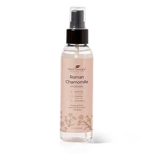 Plant Theraphy Hydrosol orgánico de manzanilla (Agua de flores, hidrolatos, destilados) bi-producto de aceites esenciales orgánicos, 4 onza