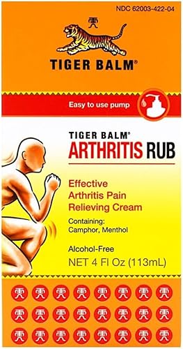 Tiger Balm Artritis Frob 4 oz Crema para alivio muscular y articulaciones para uso con artritis reumatoide y túnel carpiano eficaz para aliviar