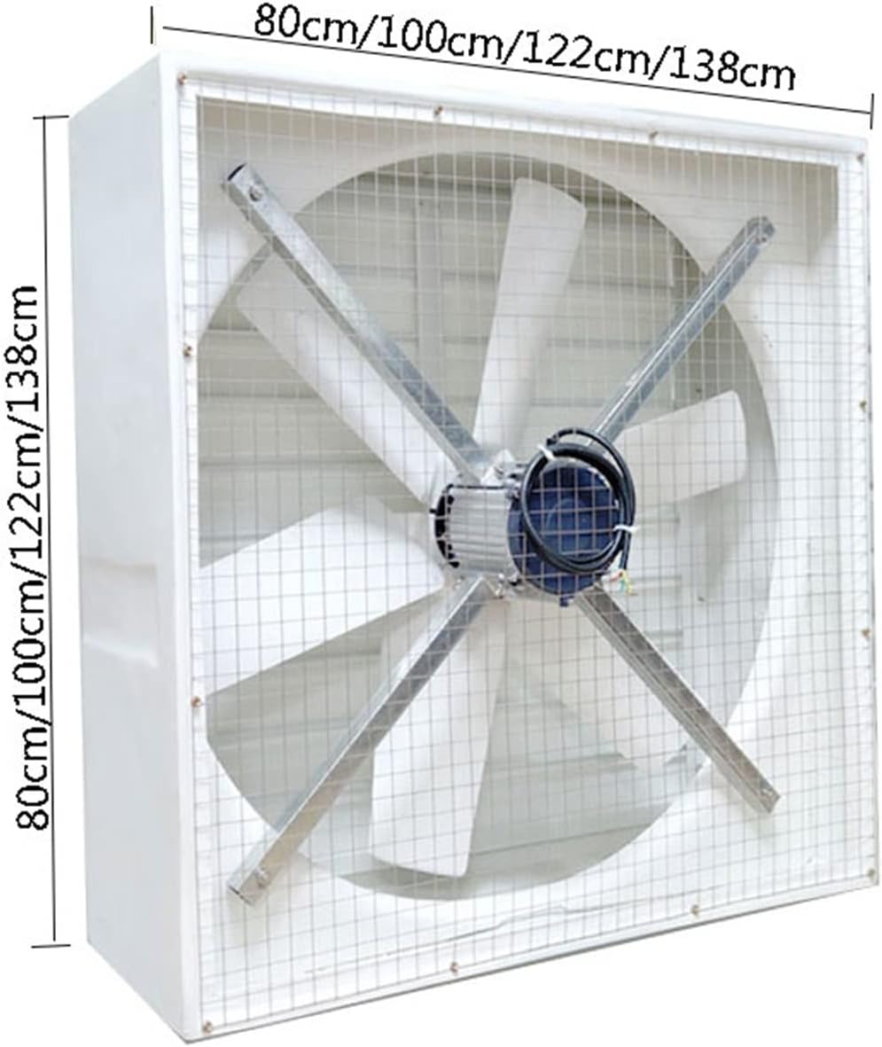 Ventilation Fans Shutter Exhaust Fan Wall Mounted FRP High Speed Extractor Fan Automatic Shutter Ventilation Fan for GarageGreenhouseAtticShed White,122cm