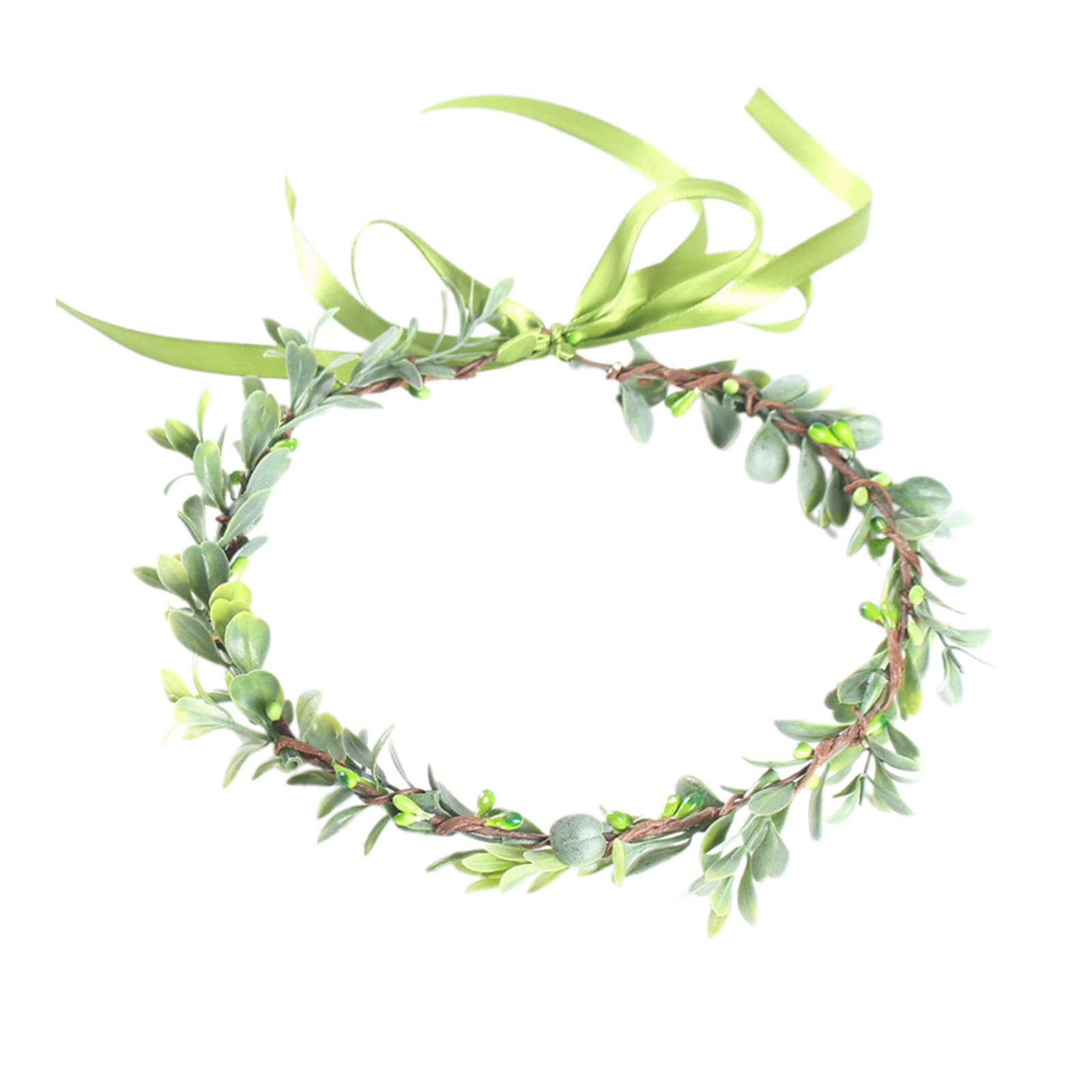 Fentency Headbands Women Bride Leaves For Wedding Party Supply Green Garlands Hair Wreath Green Headbands