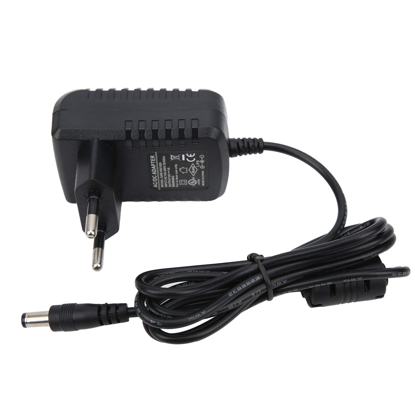 Zasilacz, pedał efektów Adapter zasilający 9 V 1 A do wzmacniacza klawiaturowego organów gitary elektrycznej 100-240 V z zabezpieczeniem przeciwzwarciowym(EU Plug 110-240V)