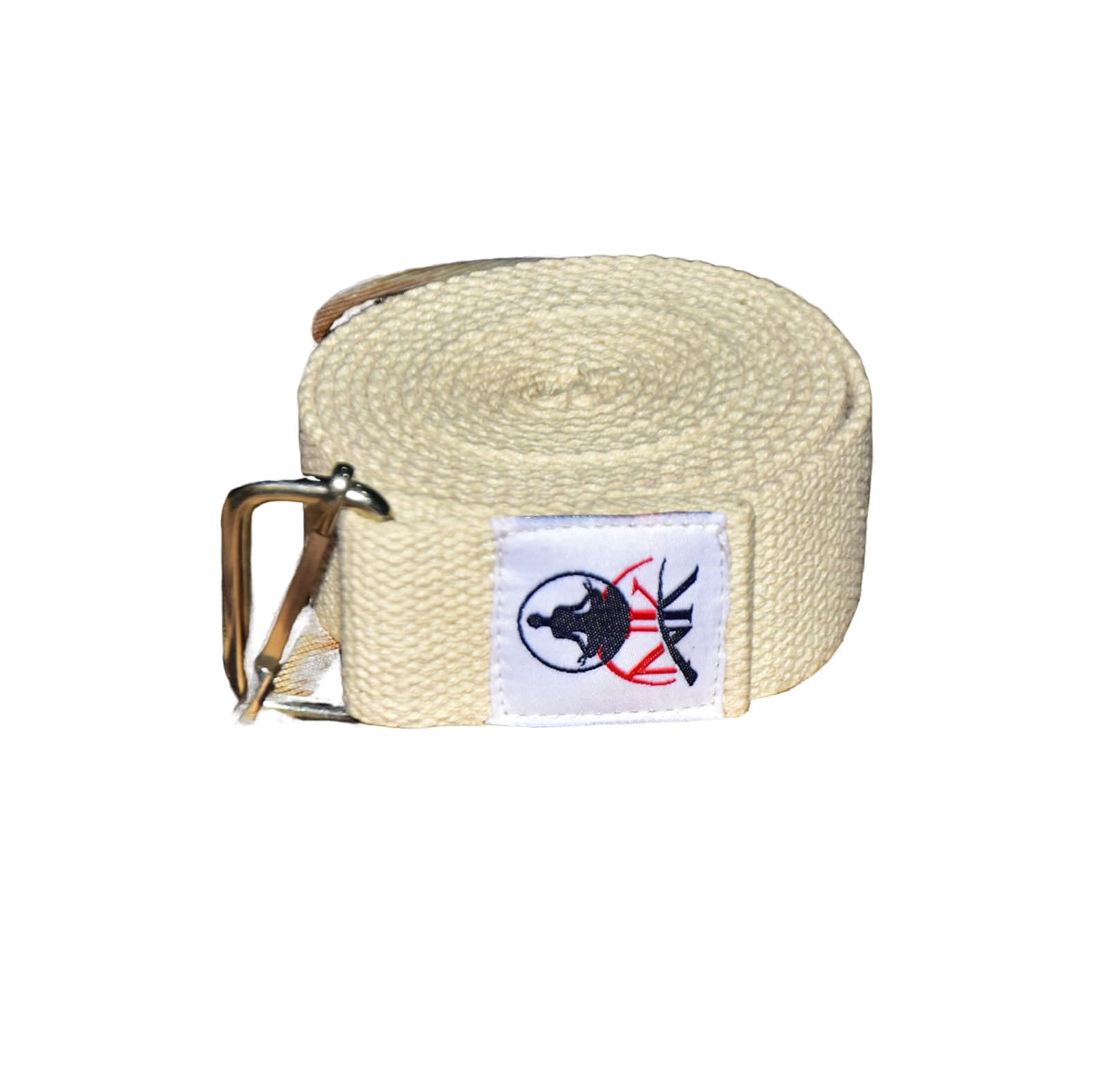 Yoga Stretch Belt Strap Best for Daily Stretching Yoga, Pilates Physical Therapy Fitness 8 Feet Premium Cotton Strech Band Cream Colour-image-16