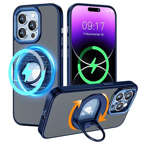 iPhone 15 Pro �P�[�X �����O�t�� MagSafe�Ή� �w��h�~ �A�b�v���z�[���t�� 360�x��] �A�C�t�H��15Pro MagSafe�P�[�X �J�o�[ �X�^���h�@�\,�u���[