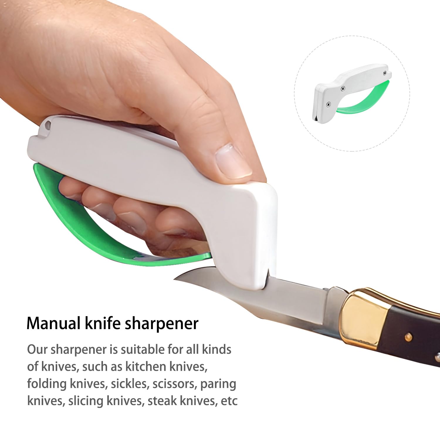 1 Affilacoltelli Manuale Portatile per Cucina e Giardino, Strumento per Potatura, Siepe, Dispositivo da Esterni