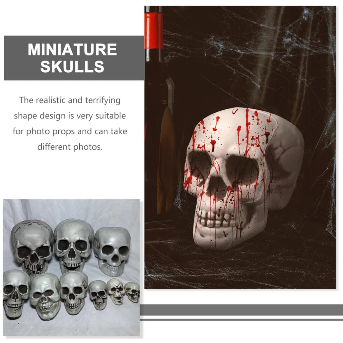 OSALADI 16 Deko für Simulierten Totenkopf Halloween Geschenkideen Pe