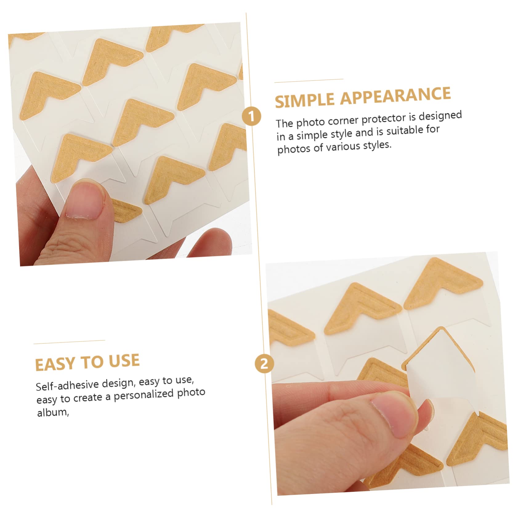 HOODANCOS Scrapbooking Photo Album Corners Self-Adhesive Photo Stickers 10 Sheets