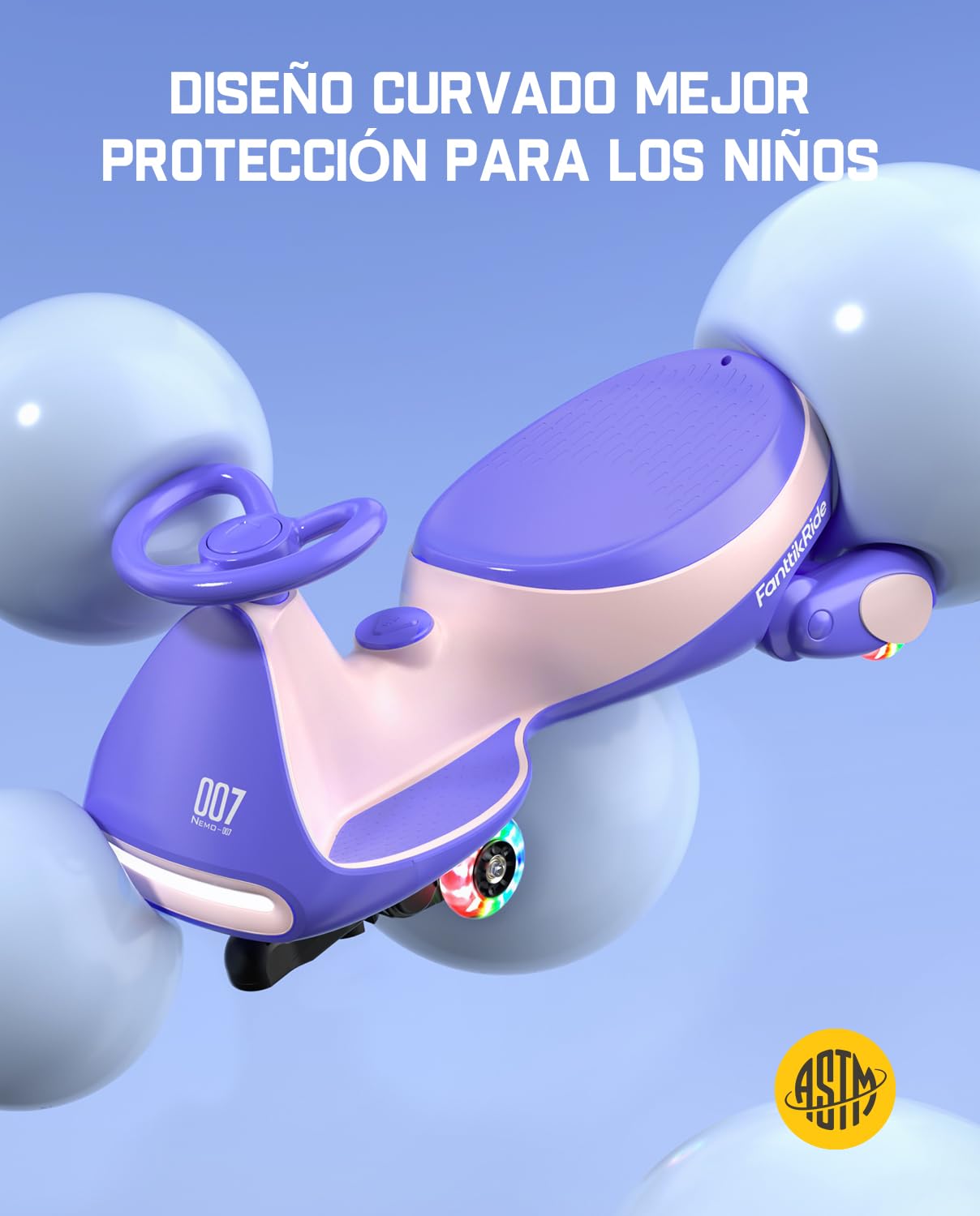 FanttikRide N7 Pro Coche Eléctrico para Niños 12V 2 en 1 Antivuelco Bluetooth