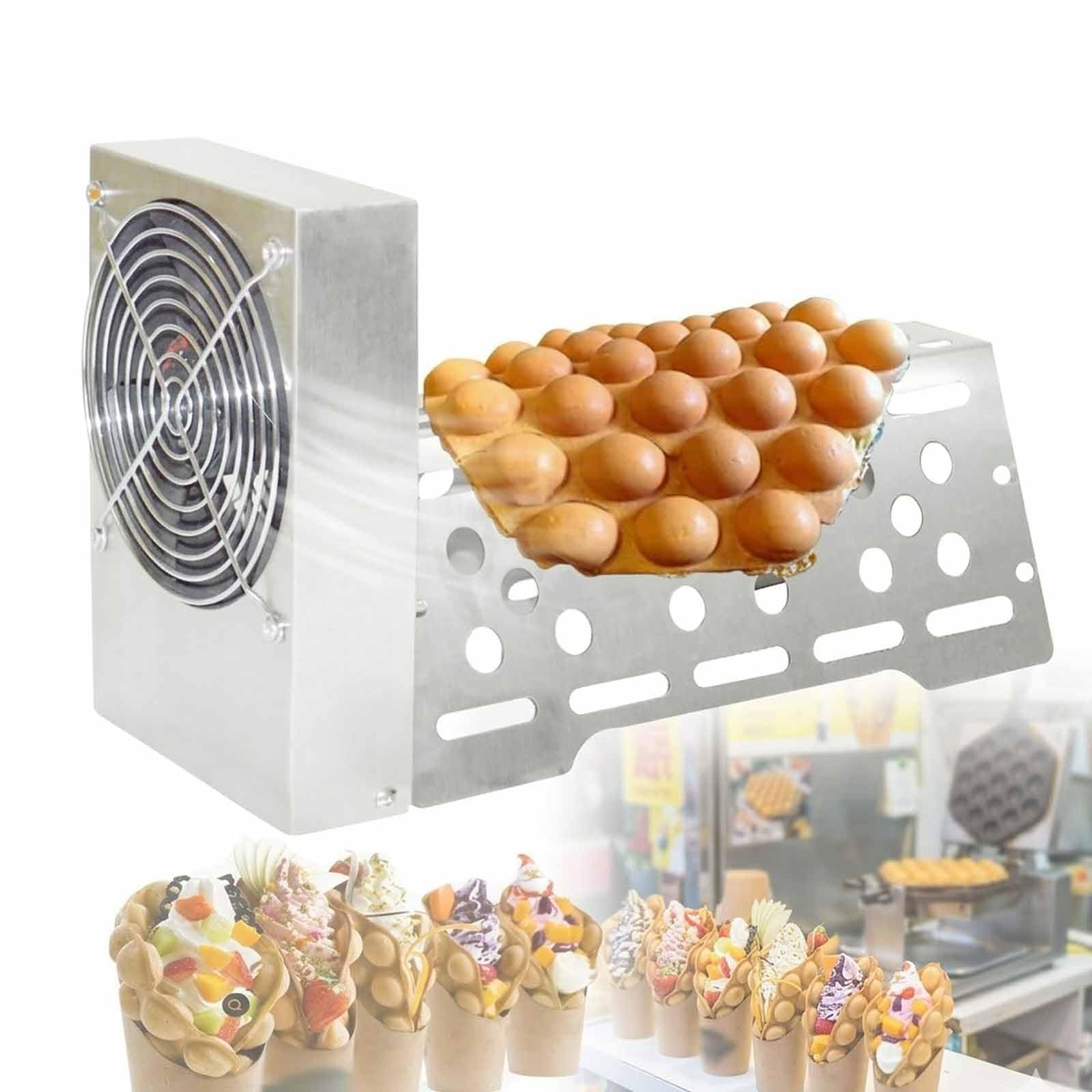 MObyat Stainless Steels Egg Pancake Cooling Fan, 30W Automatic Egg Waffle Blower with Automatic Sensing, No Manual Operation Is Required, Easy To Clean and Reusable, for Home and Restaurant Snack Bar
