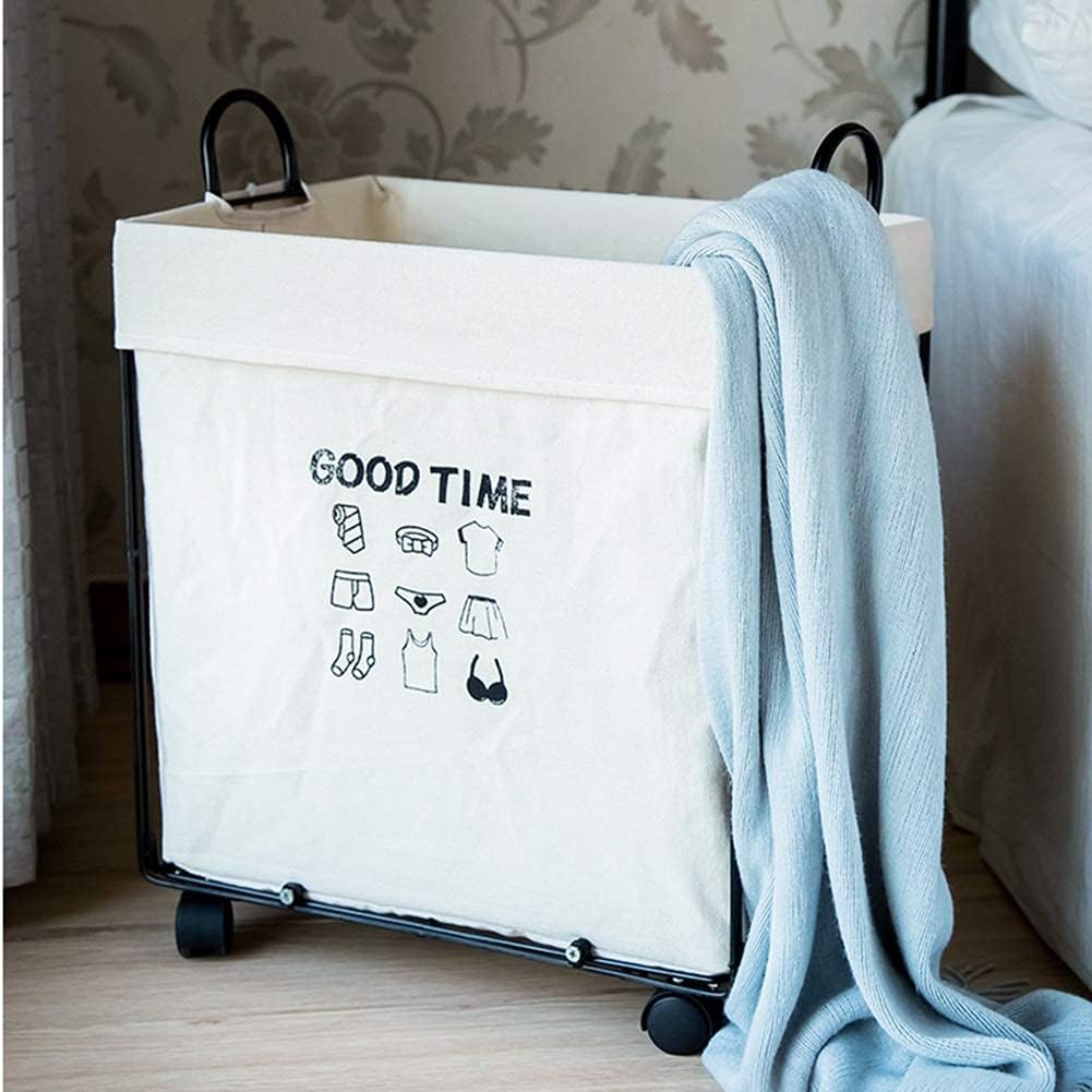 Laundry Basket Storage Bin Dirty Clothes Storage Basket Nordic Dirty Laundry Basket Folding Toy Box Laundry Basket with Lid (Color : Ivory White, Size : 27 32 60cm) (Ivory White 45 * 29.5 * 45cm)