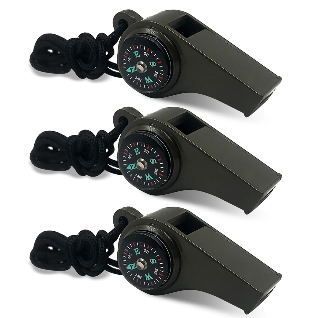 3 Pcs Brujula 3 in 1 con Silbato y Termómetro Ideal para Camping Montañismo y Senderismo
