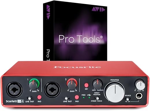Focusrite Scarlett 2i4 (2nd Gen) USB Audio Interface with Pro Tools | First