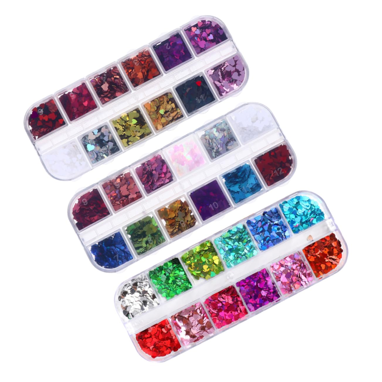 BESTYASH Unique Nail Sequins Kit Holographic Manicure Glitter Stickers for DIY Nail Art Decoration Shiny Butterfly Heart Shapes for Parties and Festivals