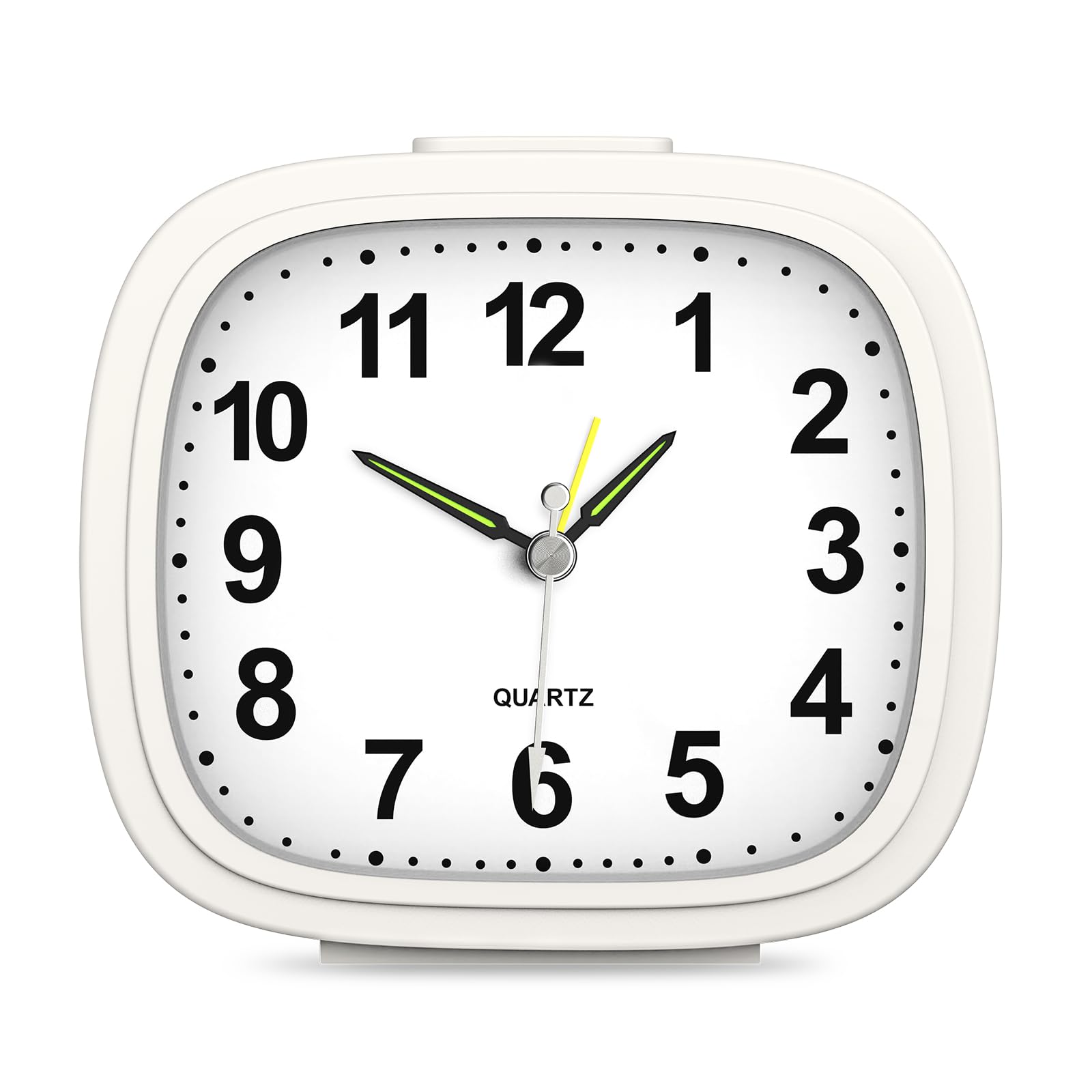 Brifit Silent Alarm Clocks Bedside Non Ticking Battery Powered Bedside Clock with Large Display Night Light Snooze Function for Heavy Sleepers Kids Travel Bedroom Desk Easy to Read - White โ image 1