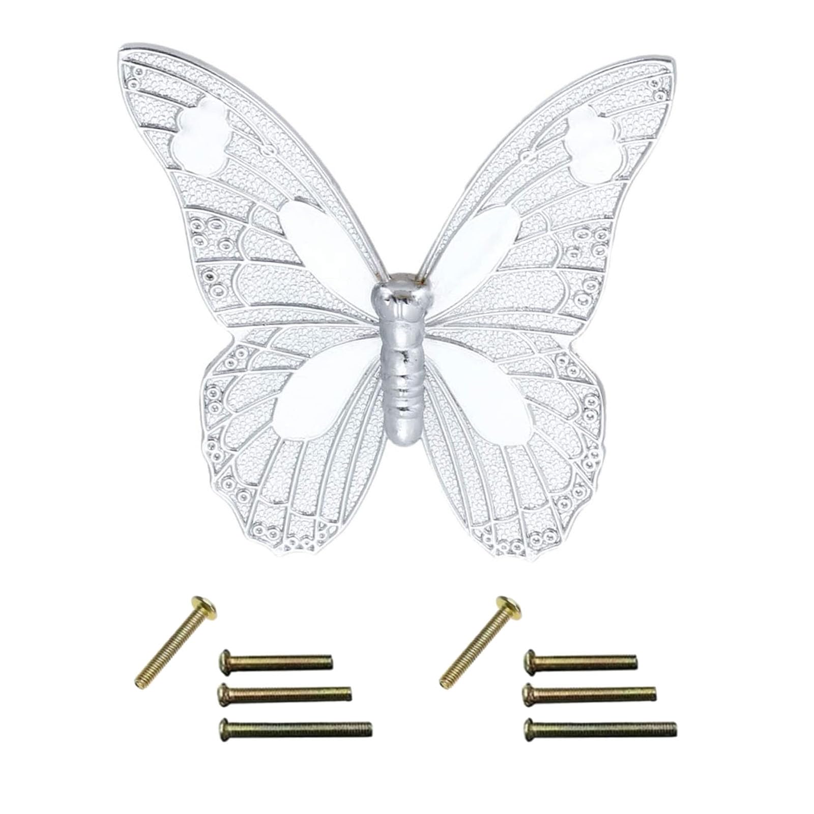 Mgoodoo Silver-80Mm Vintage Butterfly Cupboard Door Knobs Cabinet Handles Furniture Chest Drawer Pull (2Pcs, 80Mm Silver)