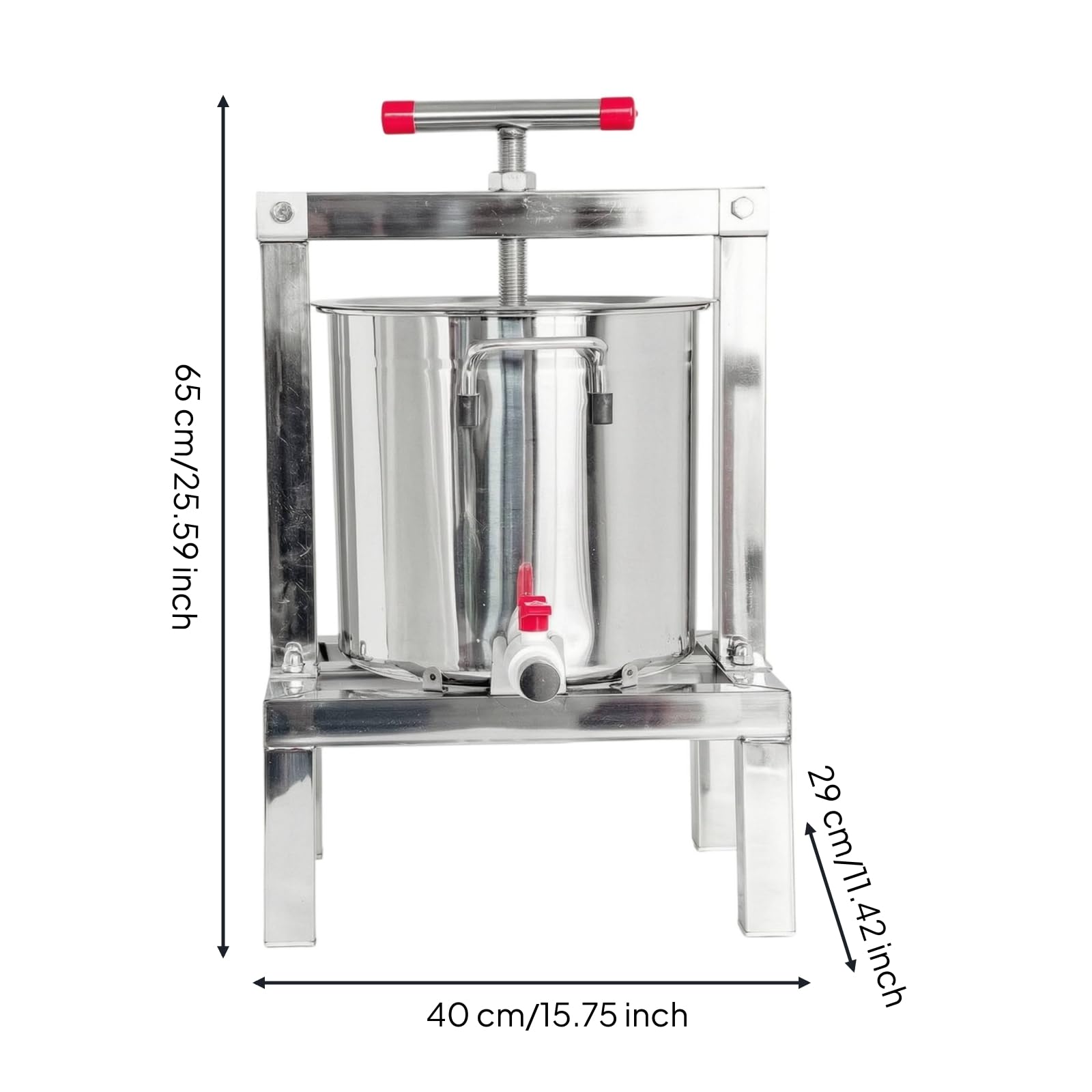 Torchio in Acciaio Inox Robusto Estrattore Compatto Smielatore per Fattoria, Laboratorio, Con Valvola E Cuscinetto Completamente Sigillato