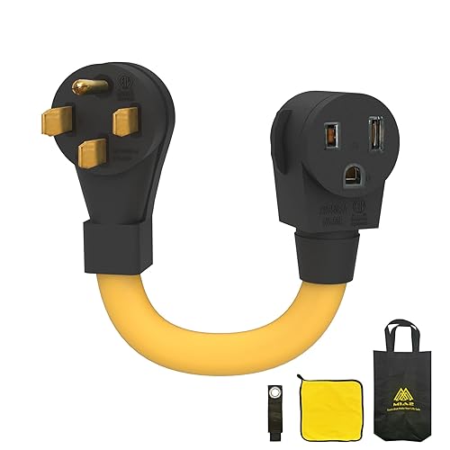 Cable adaptador para soldador resistente, NEMA 14-50P macho a 6-50R hembra, 50 amperios, STW 6 AWG, 250 V RV 12500 vatios 12 pulgadas