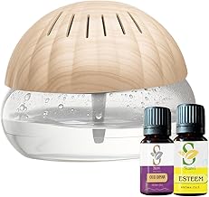 Ssanvi Portable 3-in-1 Air Purifier, Aroma Diffuser & Humidifier 500mL Large Tank with Free Fragrance Oil Quiet Ultrasonic Revitalizer Wooden Finish, Ideal for Home & Office