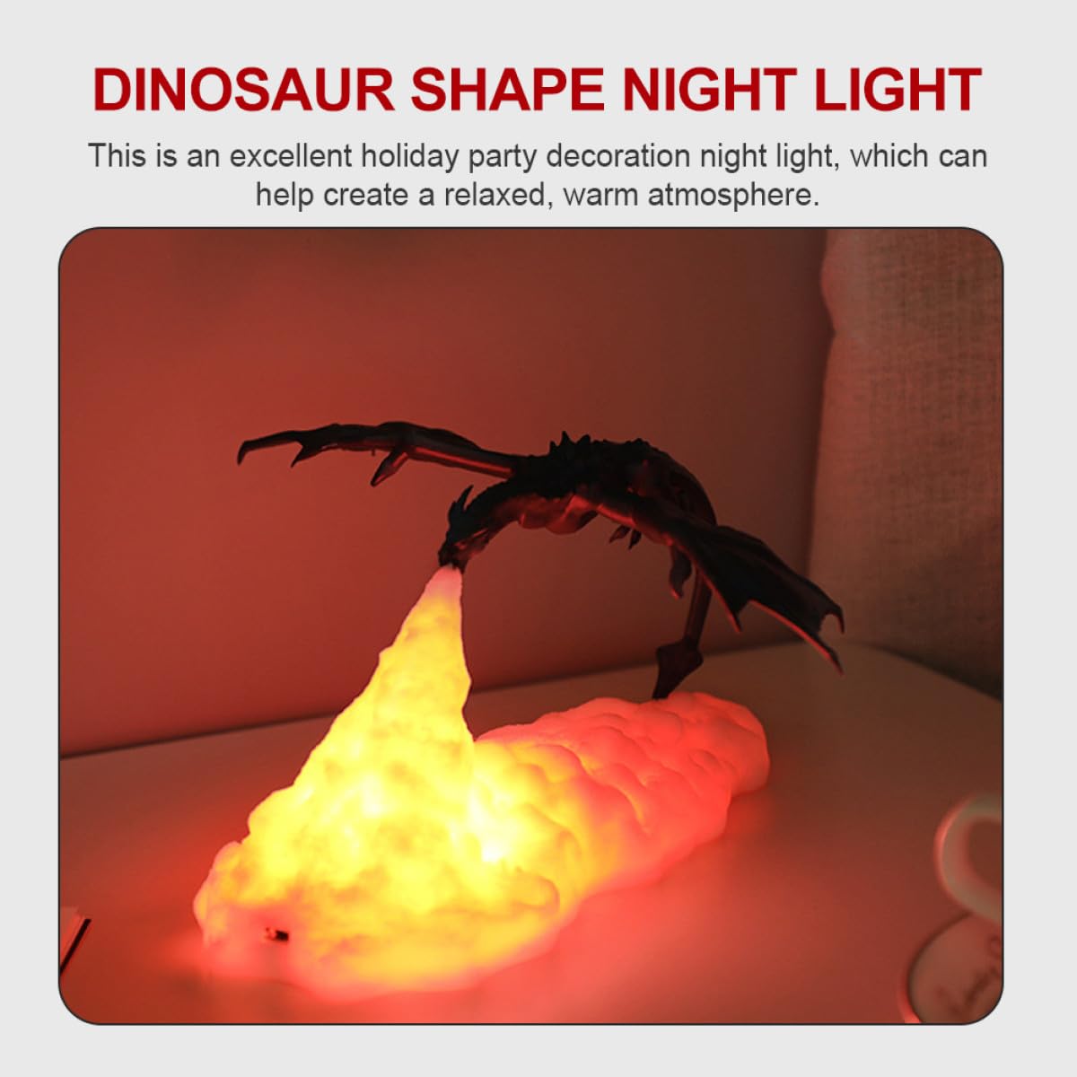 Sprühender Drachen Nachtlicht 3D-led Lampe aus Pla, USB Ladung | Dekorative Figur für Kindergeburtstag, Touch Steuerung, für Festliche Raumdekoration