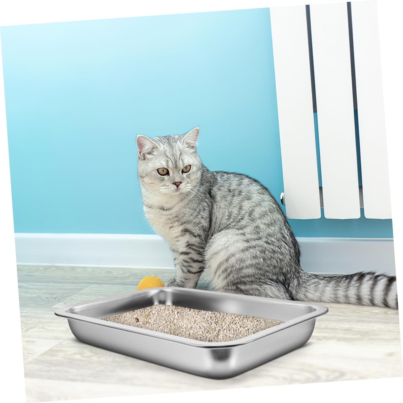TOYANDONA Lettiera Per Gatti in Acciaio Resistente Lettiera Portatile Per Piccoli Animali Domestici Facile Da Usare e Pulire Mantenendo La Casa Pulita
