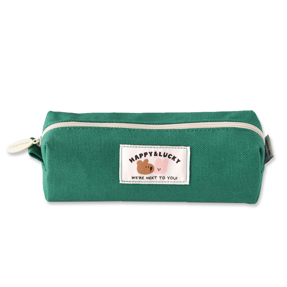 Monolike Happy and Lucky Block Pencil Case, Green - Pen Pouch, Portable Pencil Bag, Office Pouch case