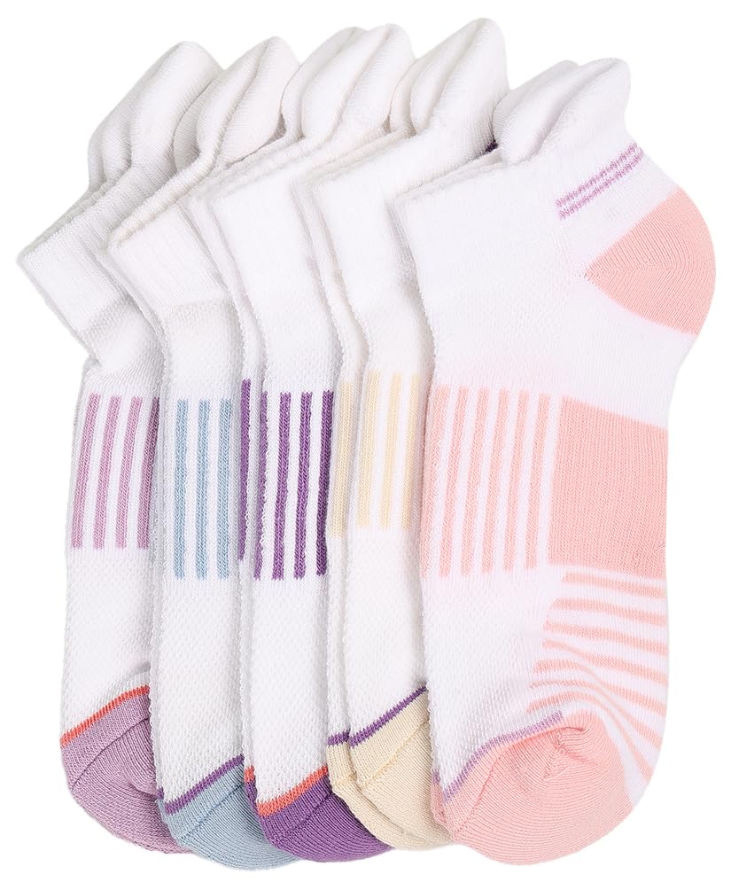 Women Striped Secret Length Socks - Pack of 5(Multicolour_FS)-image-12