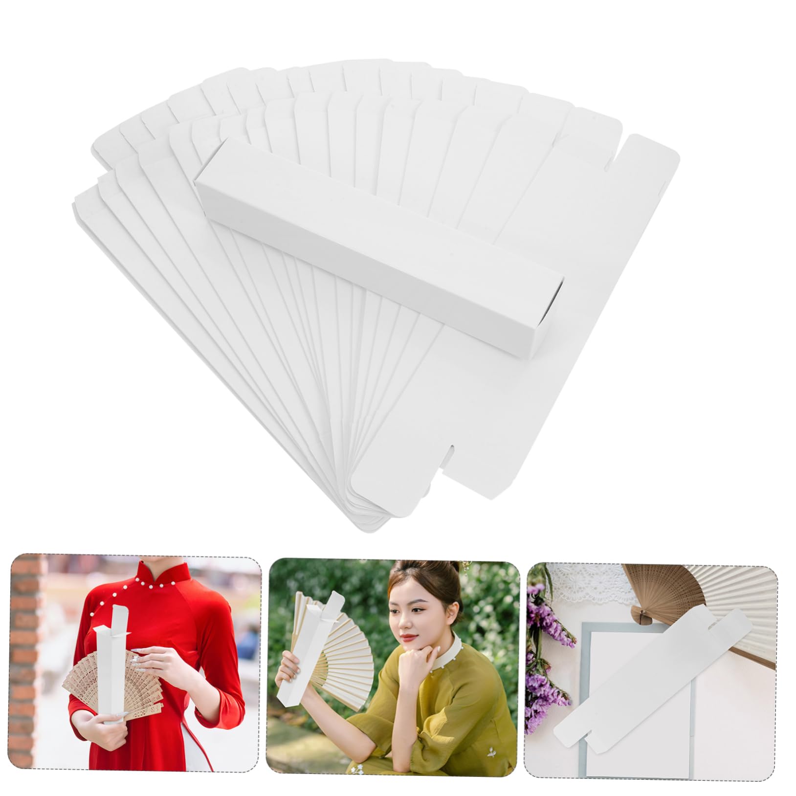 Levemolo Caja de Almacenamiento para Abanicos Plegables 20 Unidades Organizador y Caja de Obsequio para Abanicos Japoneses Adecuado para Diy Papel Contenedor Compacto para Escritorio Baño y Armario