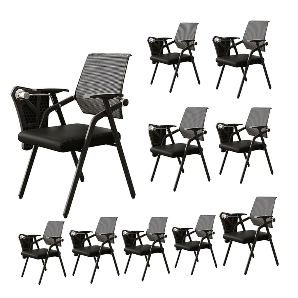 MYUYEE Tablet Arm Chair Folding Desk Chairs Mesh Guest Nesting Chair Conference Room Chair With Desk Attached,Ergonomic Folding Chair For School Classroom (10Pcs)