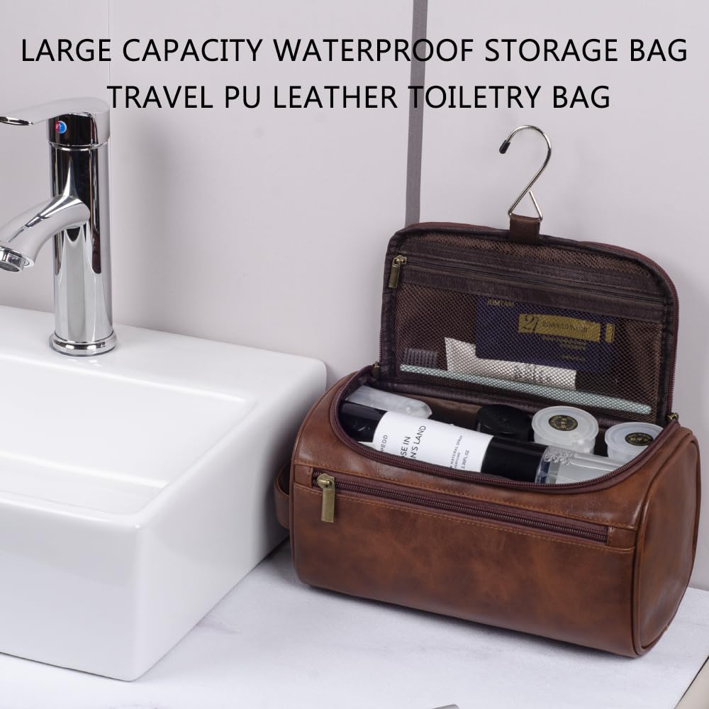 Neceser Maquillaje Neceser for Hombre y Mujer, Neceser Colgante for Hombre, Neceser de Viaje, Neceser Grande for cosméticos Bolsa Maquillaje(Brown)