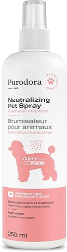 Purodora Lab Espray desodorizante neutralizador de olores para perros entre baños para abrigos rizados, neutralizador de olores totalmente natural,