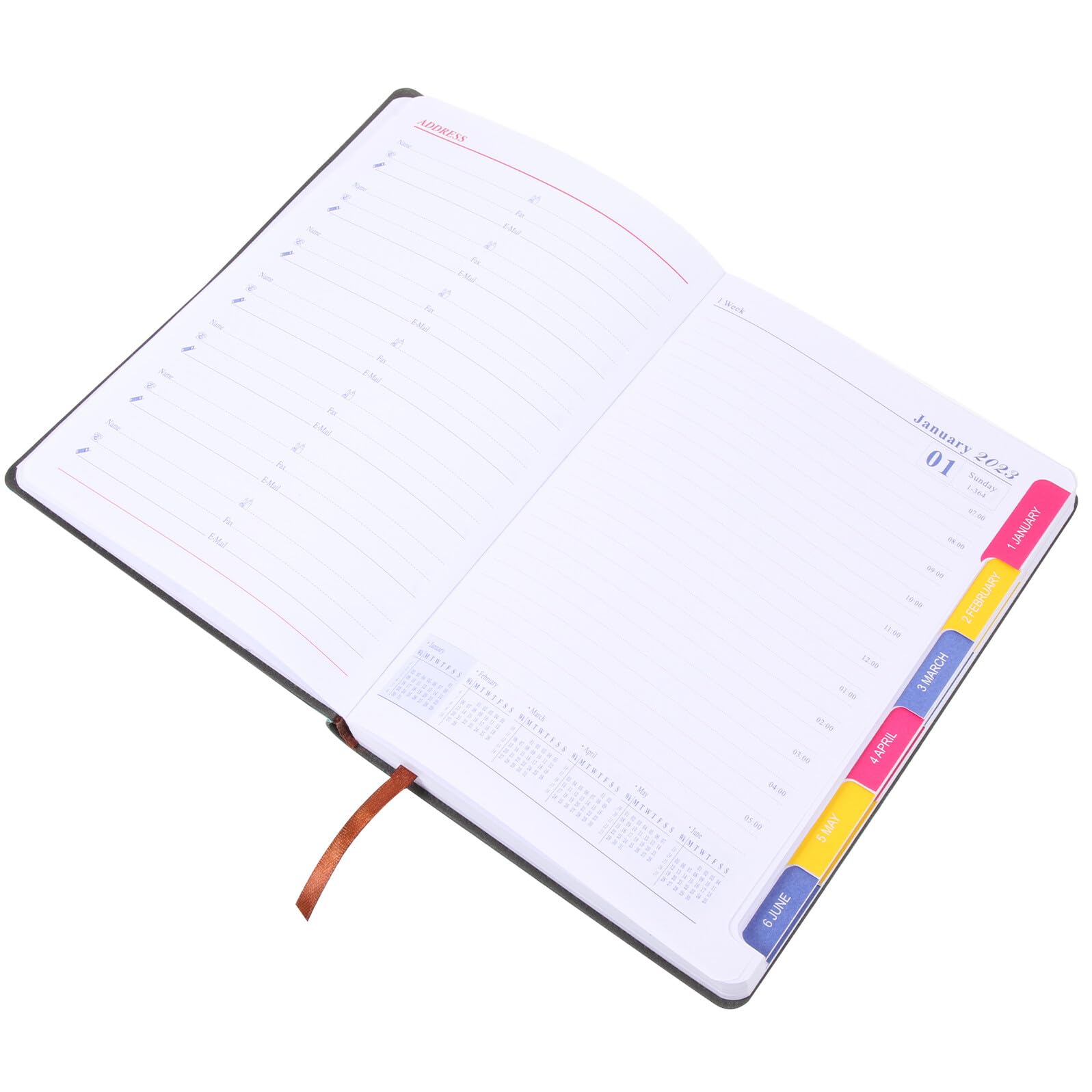 2023 A5 Blue Study Planner and Appointment Calendar Flexible Cover 365-day Efficient Work and Date Plan Notepad for Office and Academic Use