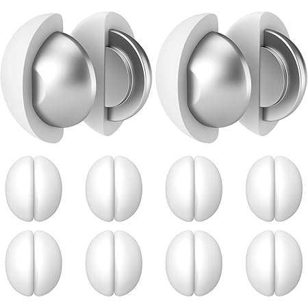 Shower Curtain Weights, Never Rust Shower Curtain Magnets, Silicone Wrapped Heavy Strong Magnets Prevent Shower Curtain Liner from Blowing Curtain Clips Add Weight (White, 10 Pairs (20pcs))