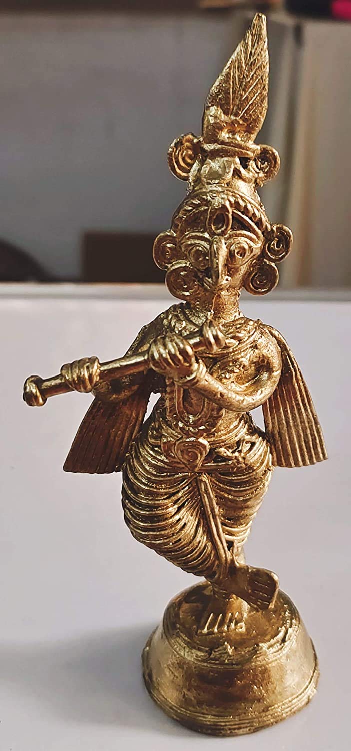 Crafting with Love A Beautiful Handmade Brass Dhokra Dokra Medium Shree Krishna Govinda Govind Kanha I Home Decor I Interior I Handcrafted I Handmade I Artwork