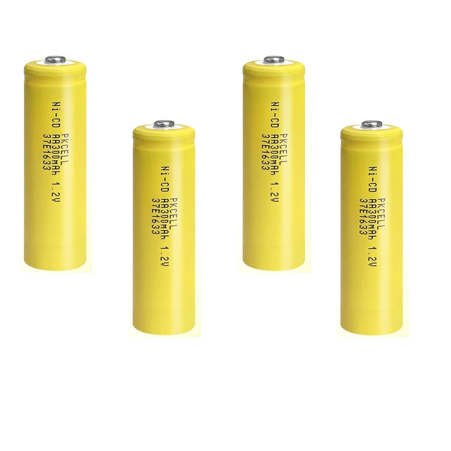 PKCELL 4 Pack AA 1 2V 300mAh NICD Rechargeable Button Top Battery for Solar Lights 4PCS