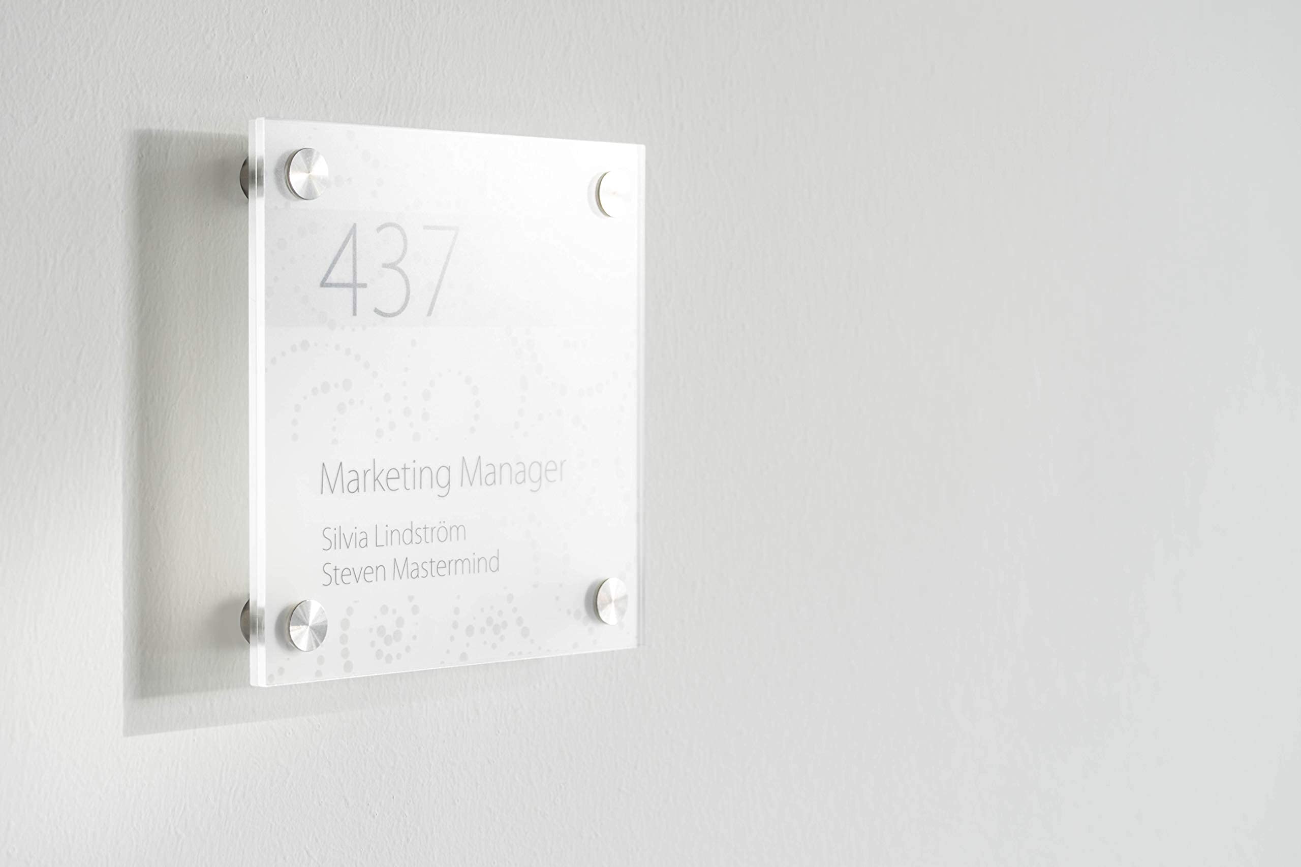 20 Stück Edelstahl - Abstandhalter w.15.14 | inkl. Flachkopfschrauben + Dübeln| Schildbefestigung | hochwertiger Glashalter | Klemmhalter